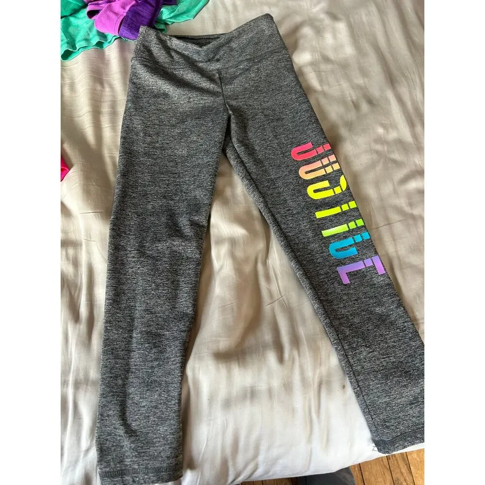 Justice grey athletic leggings size 8